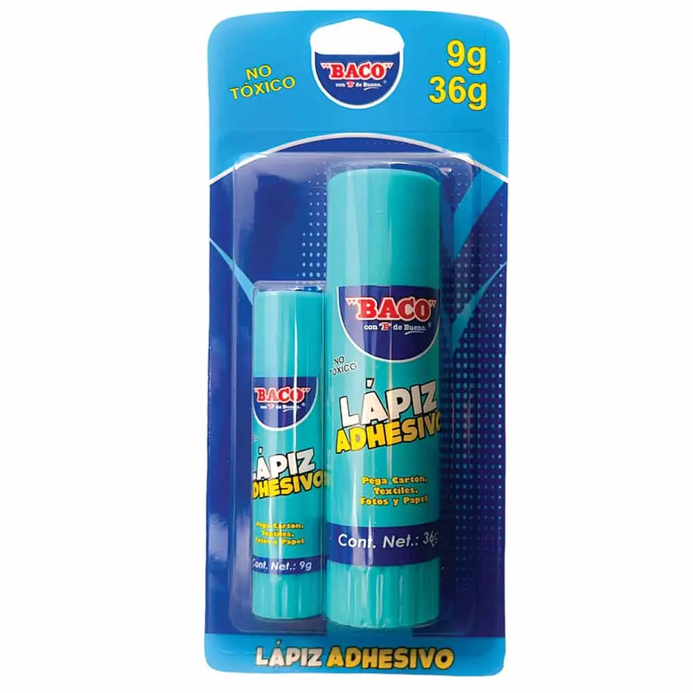Pegamento Lapíz Adhesivo Tubo 36+9 gr Blister Baco®