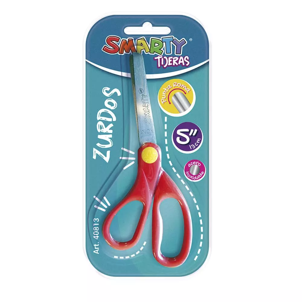 Tijera Escolar para Zurdos de 5" Blíster Smarty®