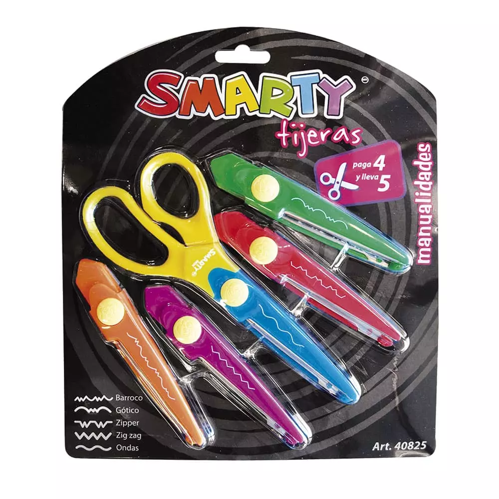 Tijera para Manualidades Surtida Blíster con 5 Smarty®