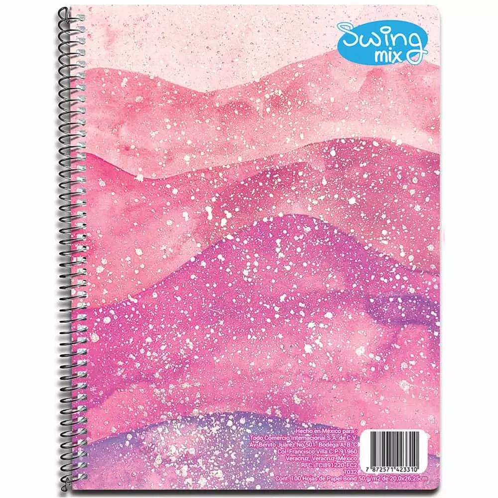 Cuaderno Espiral de 100 Hojas Profesional de Cuadro Chico Swing Mix®
