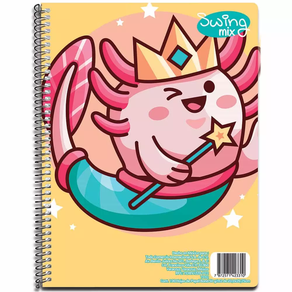 Cuaderno Espiral de 100 Hojas Profesional de Cuadro Grande Swing Mix®