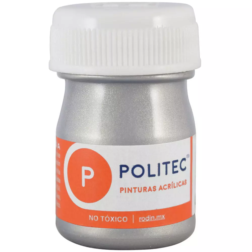 Pintura Acrílica Frasco con 20 ml Plata Politec®