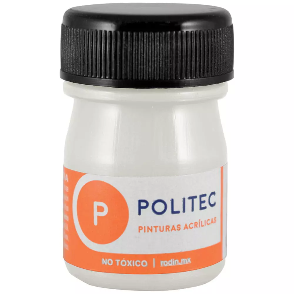 Pintura Acrílica Frasco con 20 ml Blanco Metálico Politec®