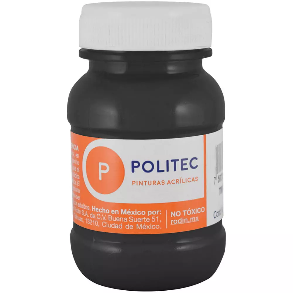 Pintura Acrílica Frasco con 100 ml Negro Politec®