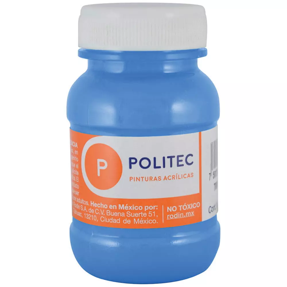 Pintura Acrílica Frasco con 100 ml Azul Celeste Politec®