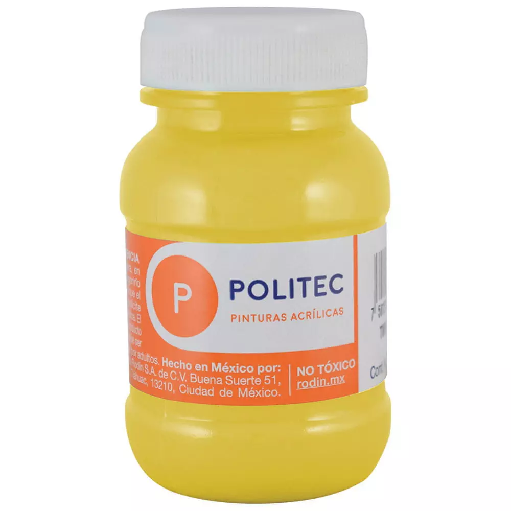 Pintura Acrílica Frasco con 100 ml Amarillo Medio Politec®