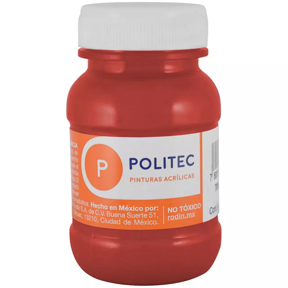 Pintura Acrílica Frasco con 100 ml Rojo Carmín Politec®