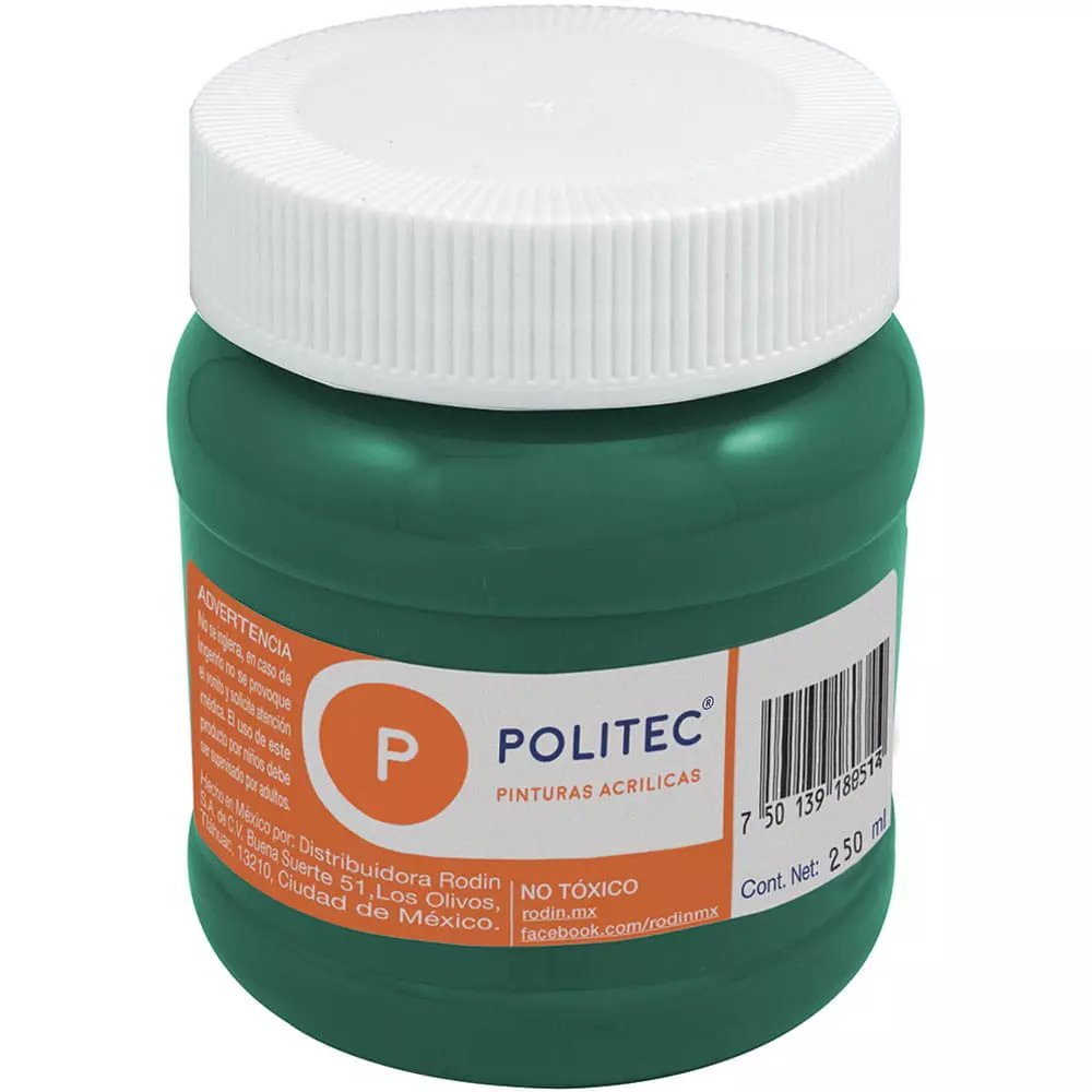 Pintura Acrílica Frasco con 250 ml Verde Oscuro Politec®
