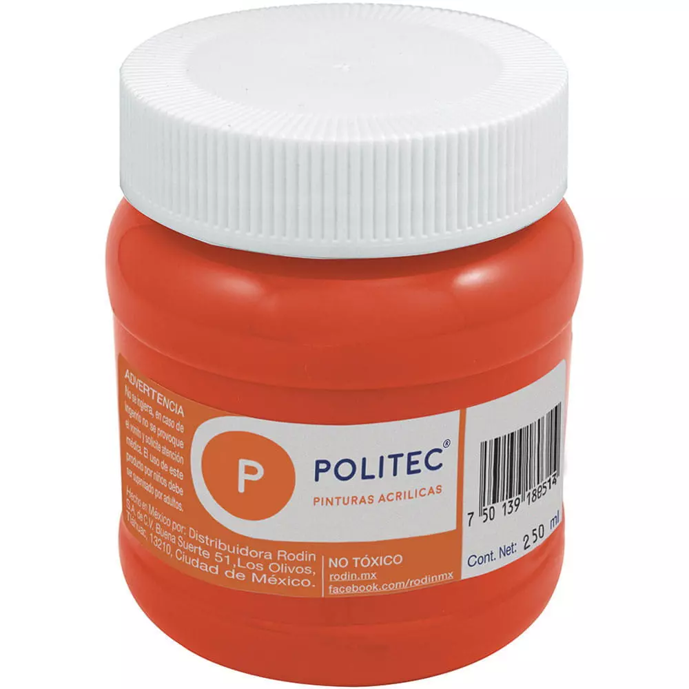 Pintura Acrílica Frasco con 250 ml Rojo Politec®