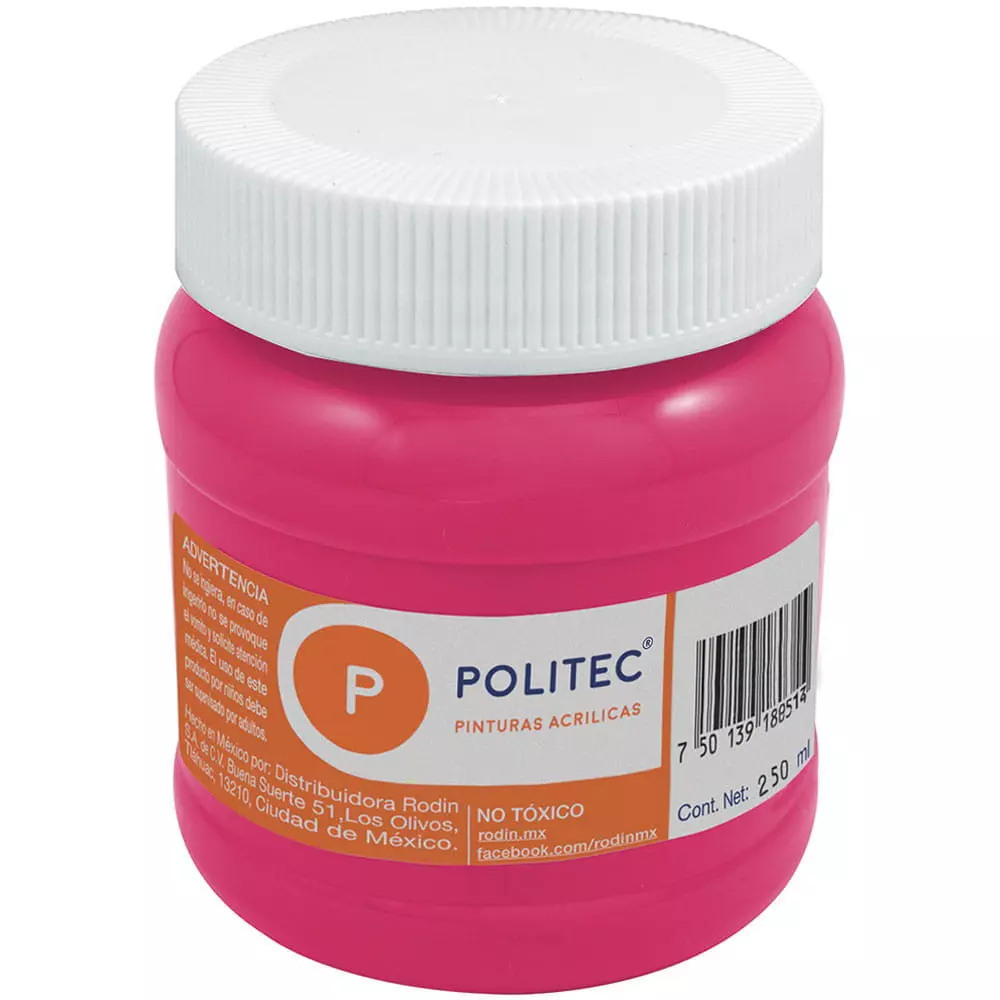 Pintura Acrílica Frasco con 250 ml Rojo Carmín Claro Politec®