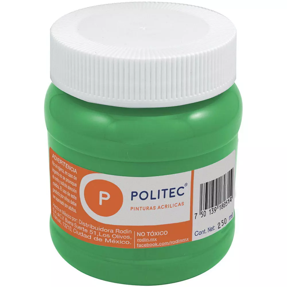 Pintura Acrílica Frasco con 250 ml Verde Claro Politec®