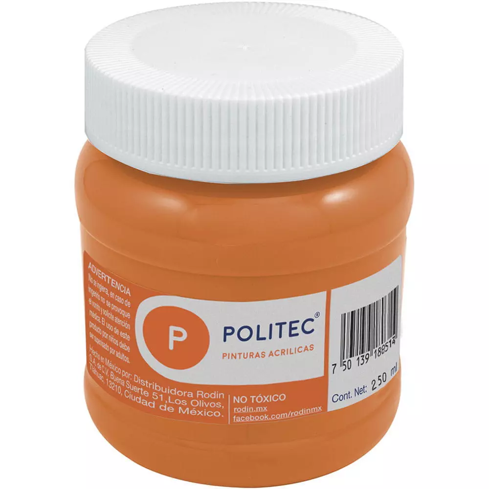 Pintura Acrílica Frasco con 250 ml Naranja Politec®
