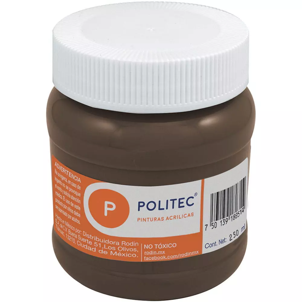Pintura Acrílica Frasco con 250 ml Café Politec®