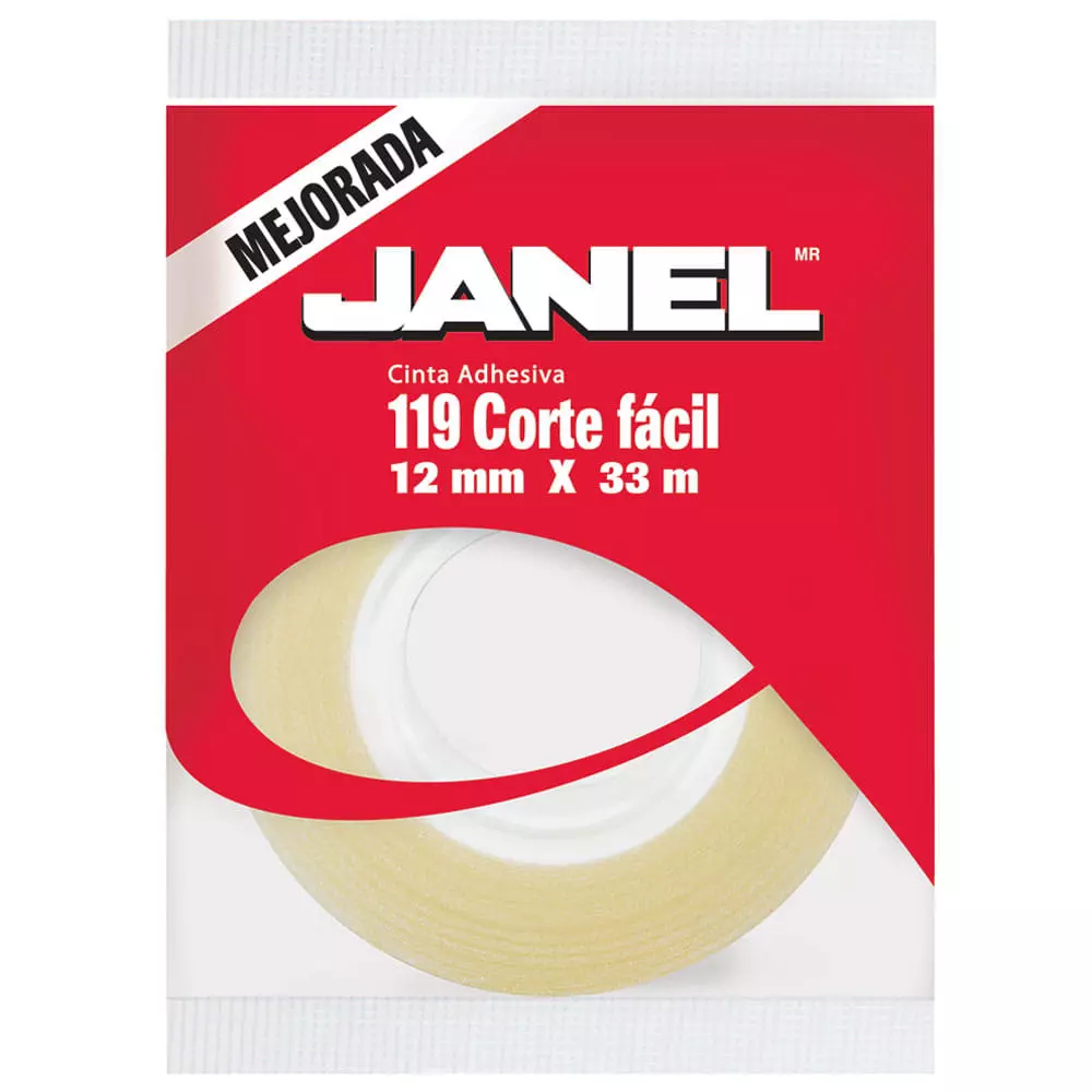 Cinta Adhesiva Transparente T119 de .12 x 33 m Janel®