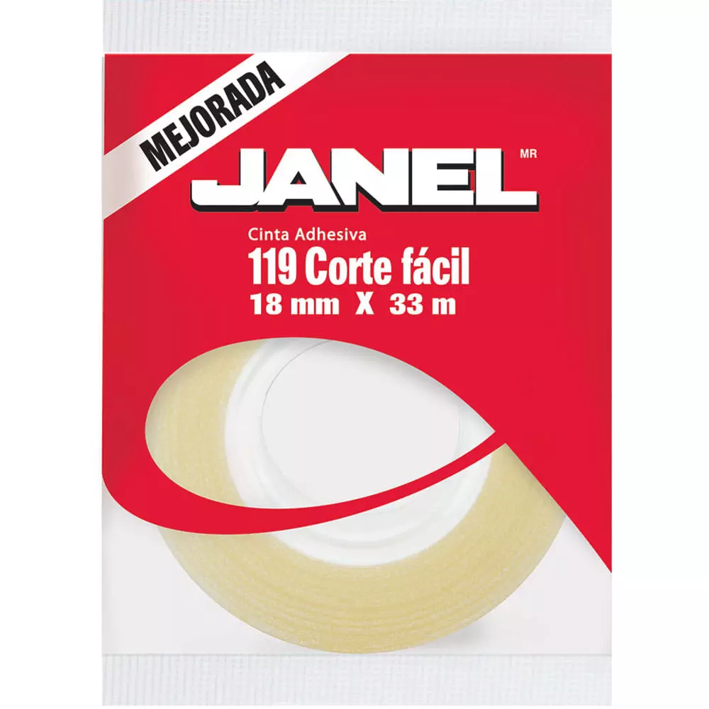 Cinta Adhesiva Transparente T119 de .18 x 33 m Janel®