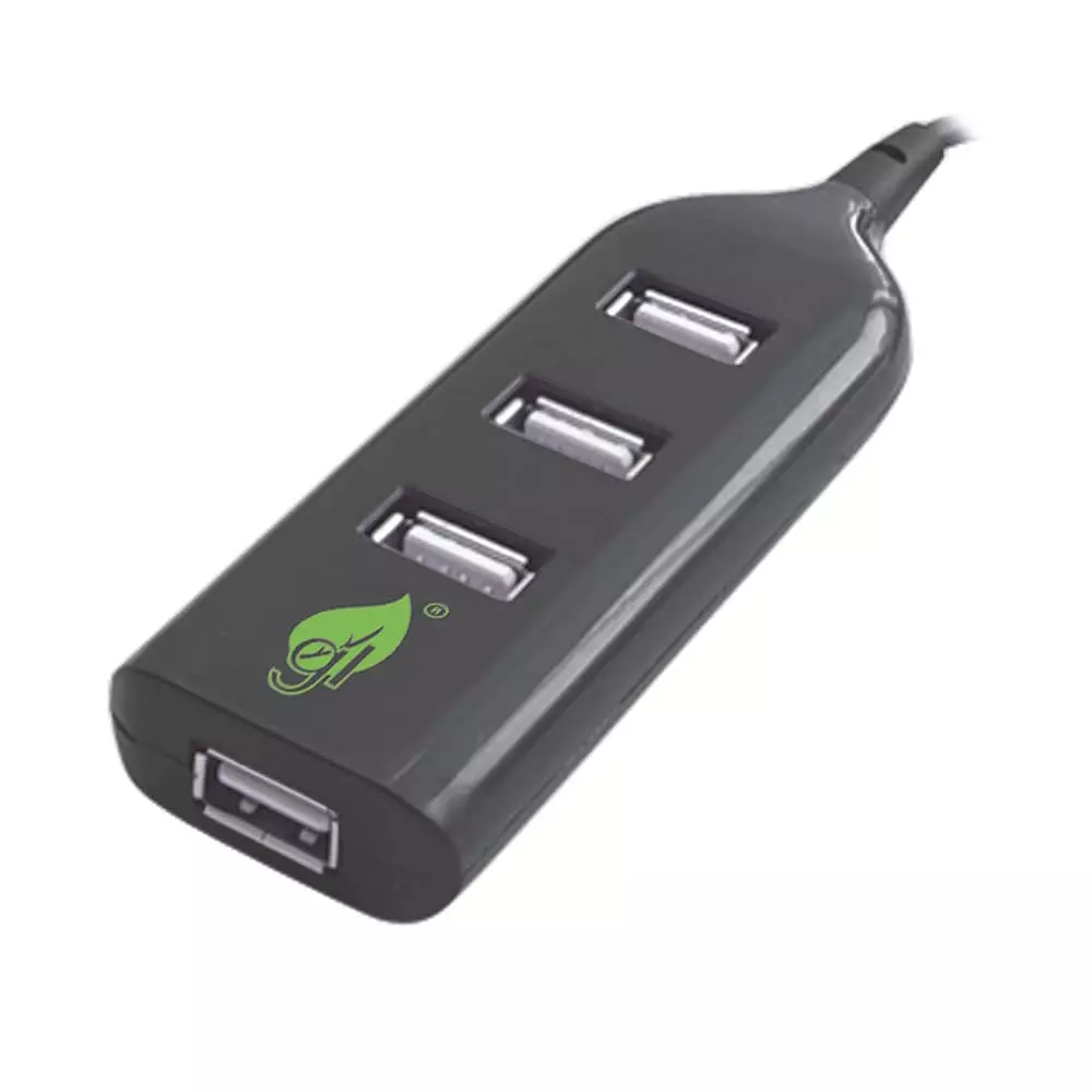 Conector Hub USB con 4 Puertos Negro Green Leaf®
