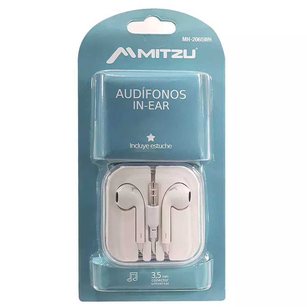 Audífonos 3.5 mm Blanco 2065 Mitzu®