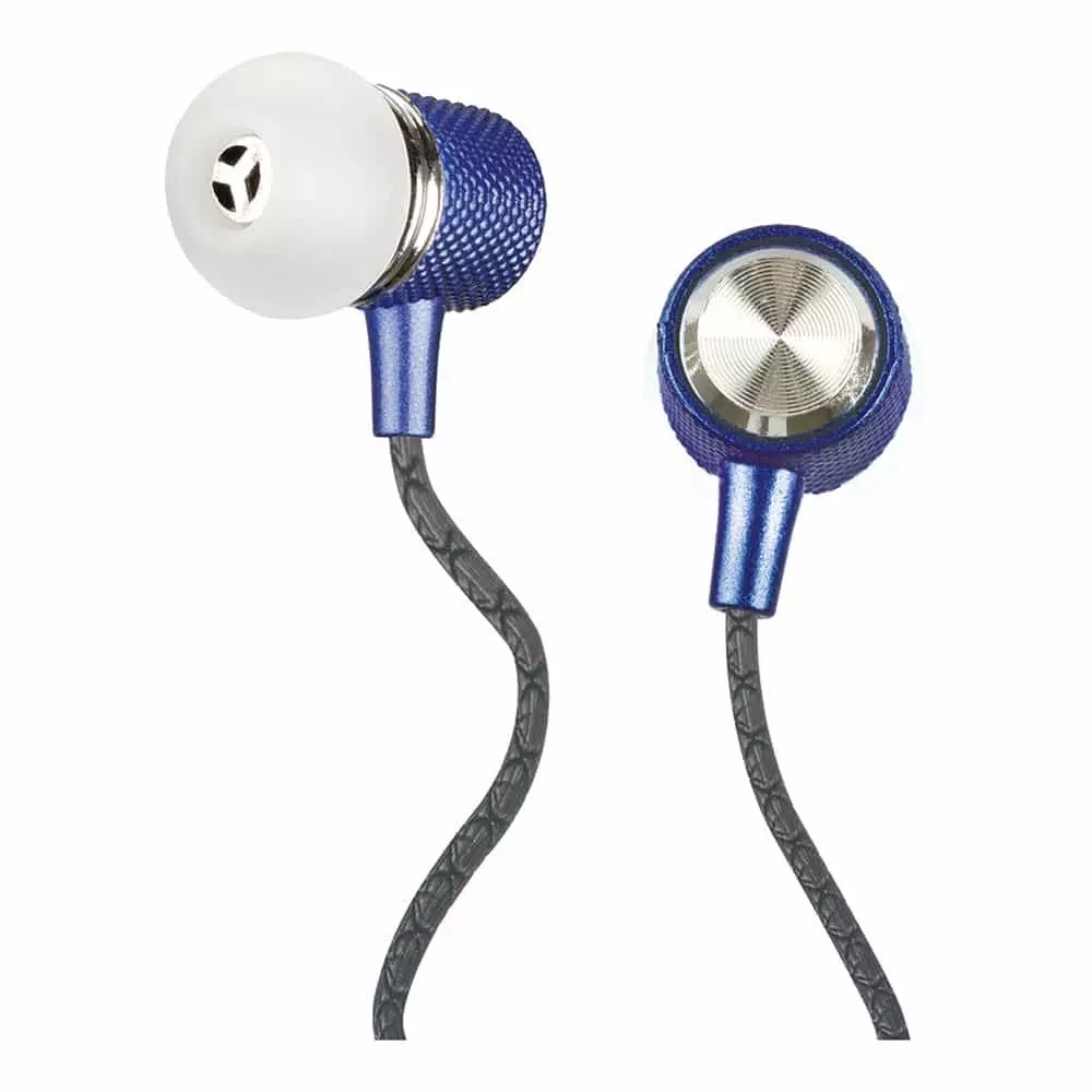 Audífonos Manos Libres con Micrófono Azul Metálico Mitzu®