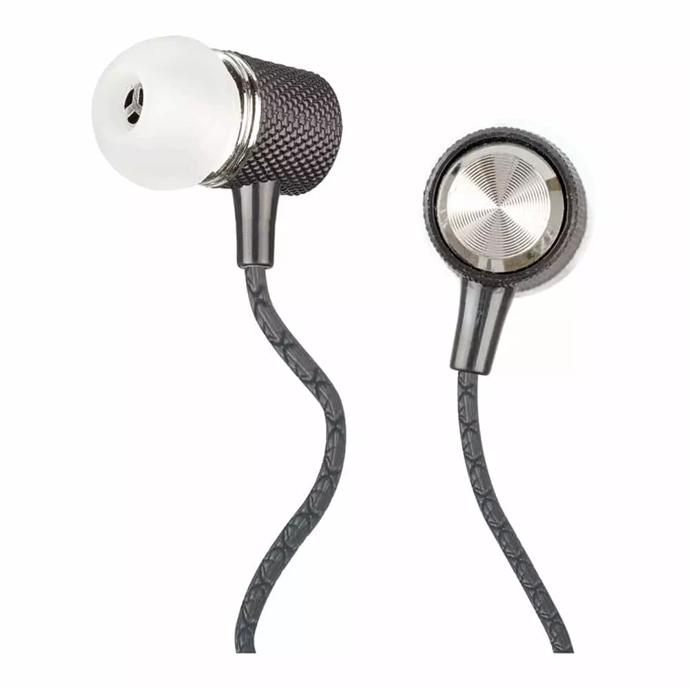 Audífonos Manos Libres con Micrófono Negro Metálico Mitzu®