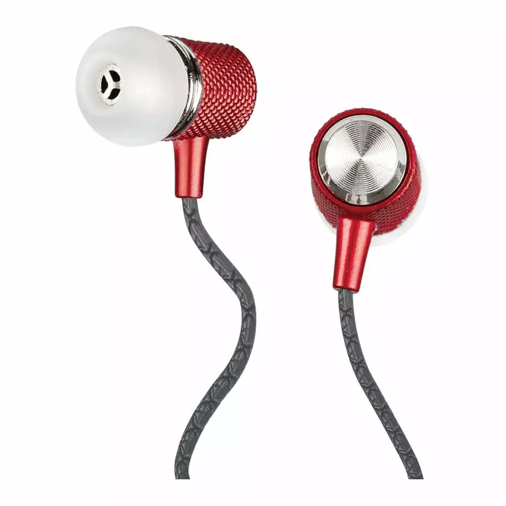 Audífonos Manos Libres con Micrófono Rojo Metálico Mitzu®
