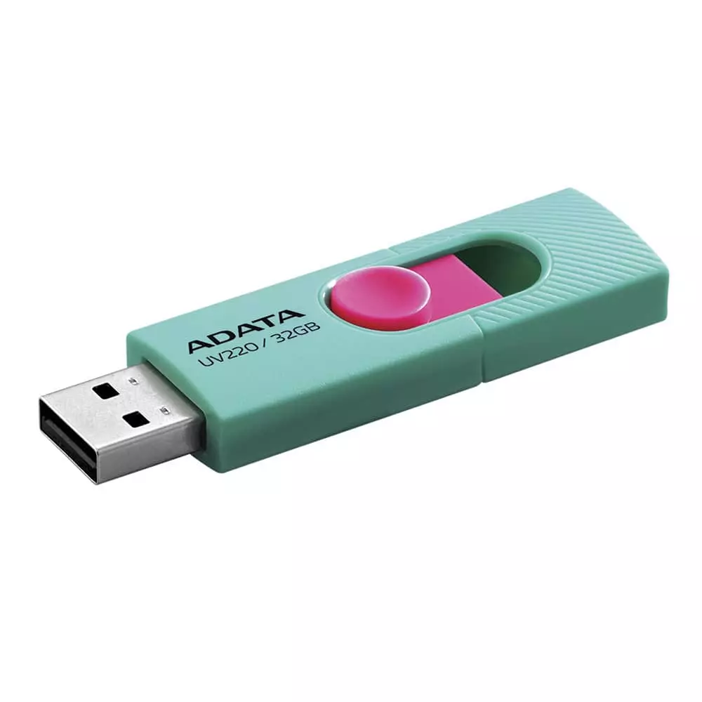 Memoria USB de 32 GB UV220 Verde con Rosa Adata®