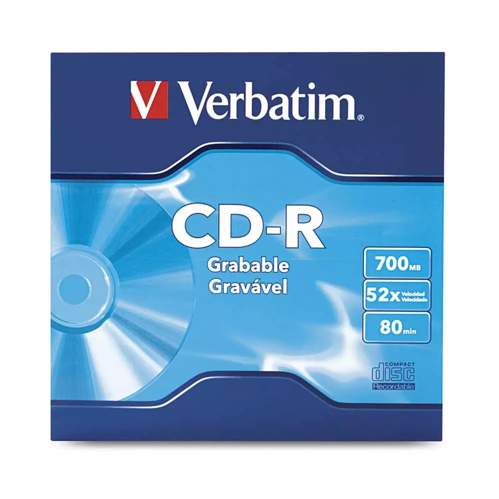 Disco CD-R de 700 MB Grabable Sobre Verbatim®