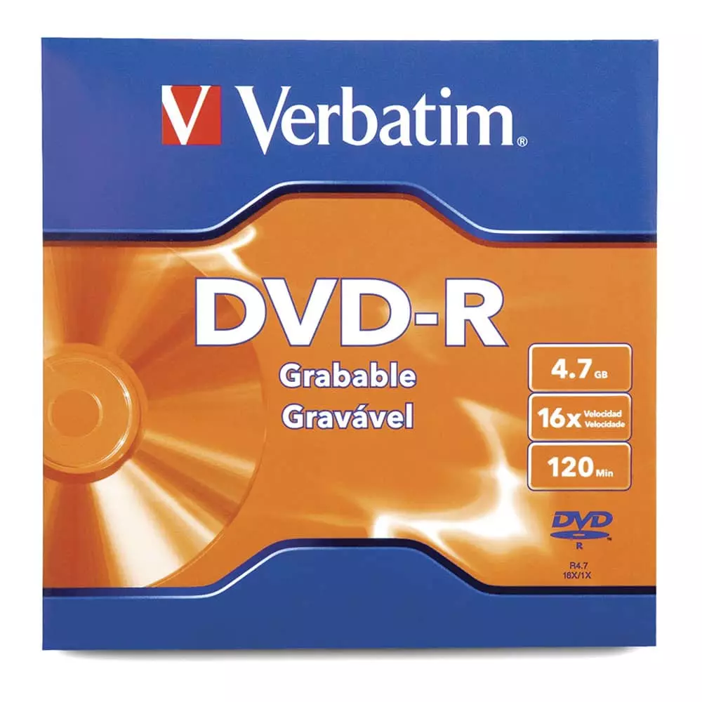 Disco DVD-R de 4.7 GB Grabable Sobre Verbatim®