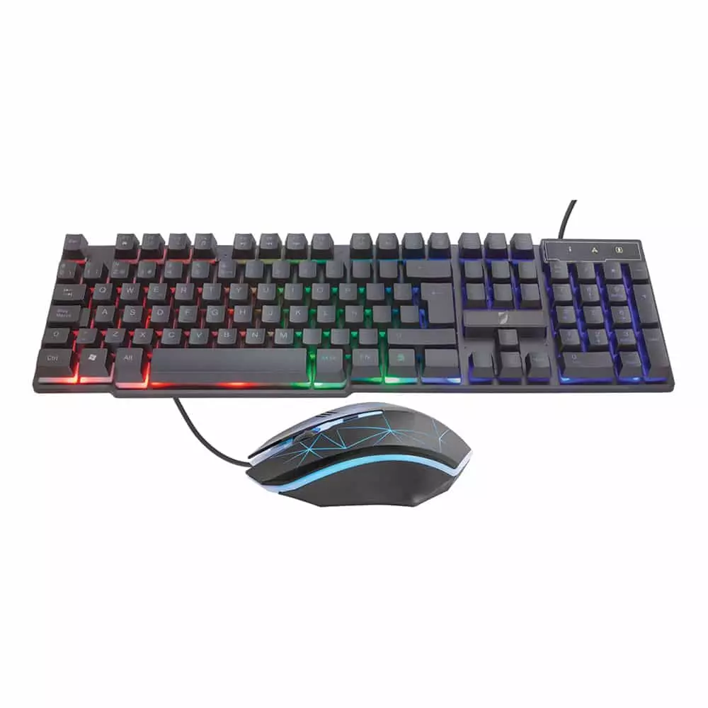 Kit Gamer de Teclado y Mouse Alámbrico con Iluminación RGB Green Leaf®