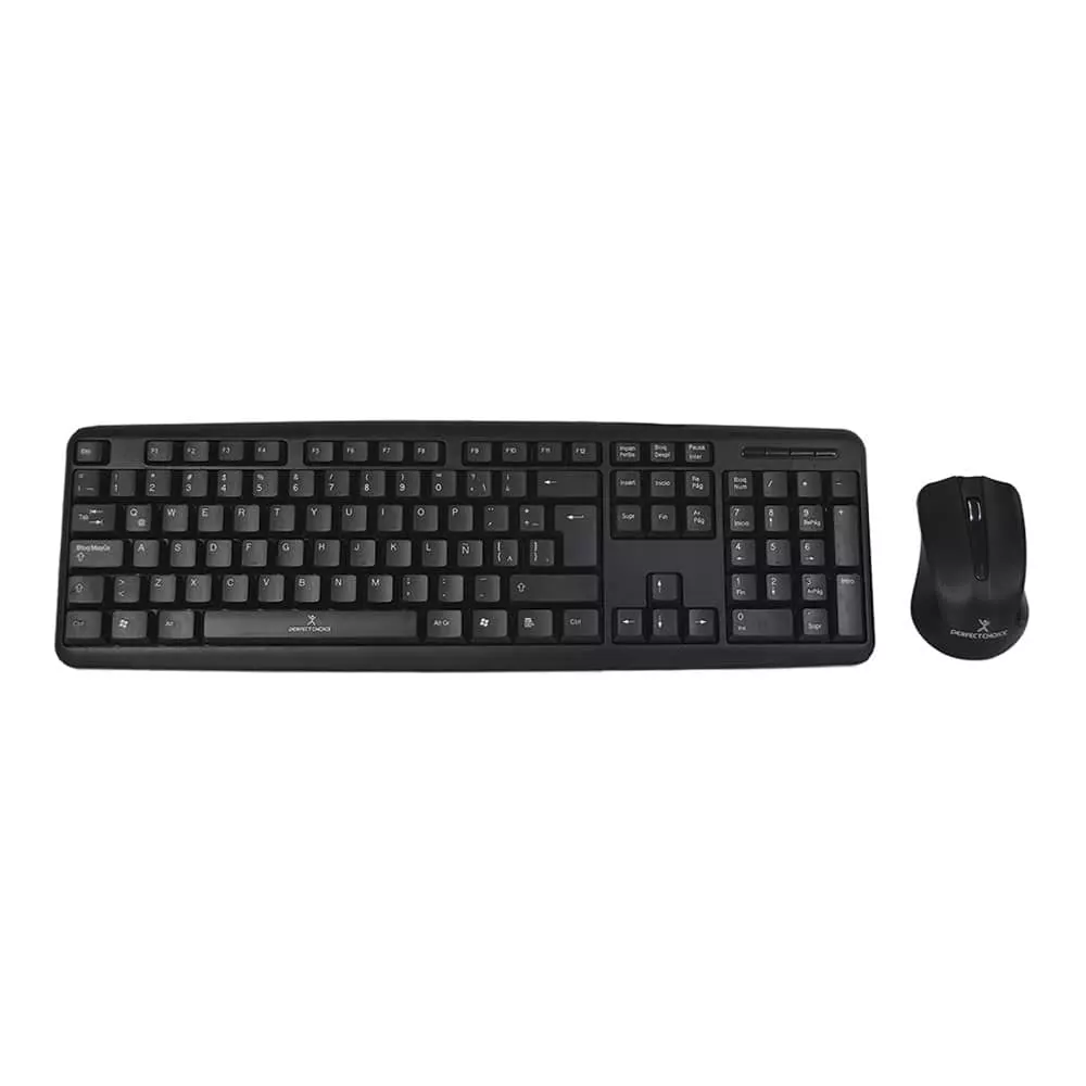 Juego de Teclado con Mouse USB Negro Antiderrames Perfect Choice®