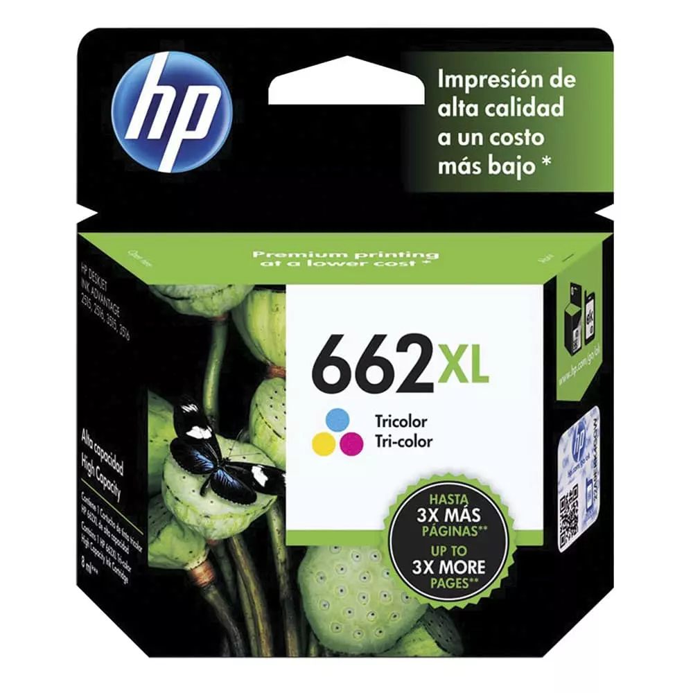 Tinta 662 XL Tricolor HP® Compatible con 4645 / 2545 / 2645 / 1015