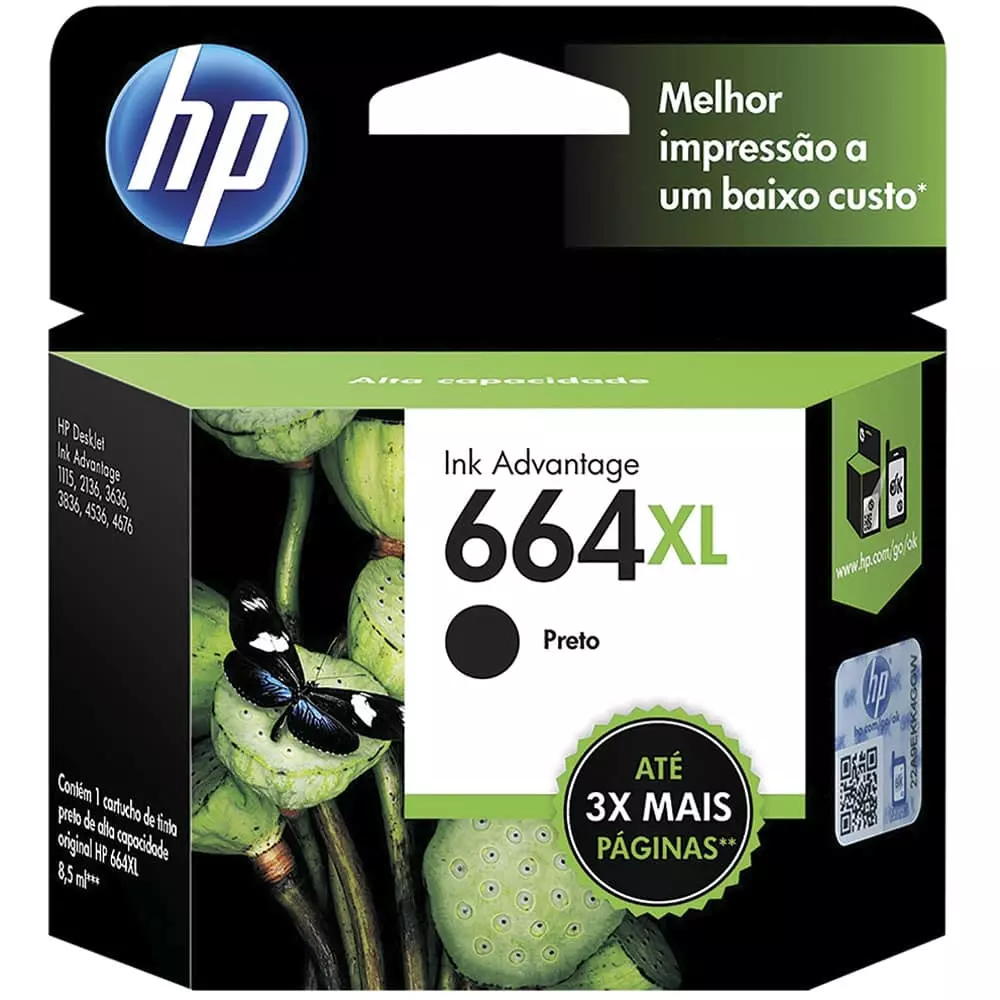 Tinta 664 XL Negro HP® Compatible con 3835 / 2135 / 3635