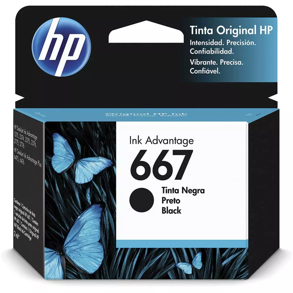 Tinta 667 Negro HP® Compatible con 2374 / 1275 / 2375 / 2775
