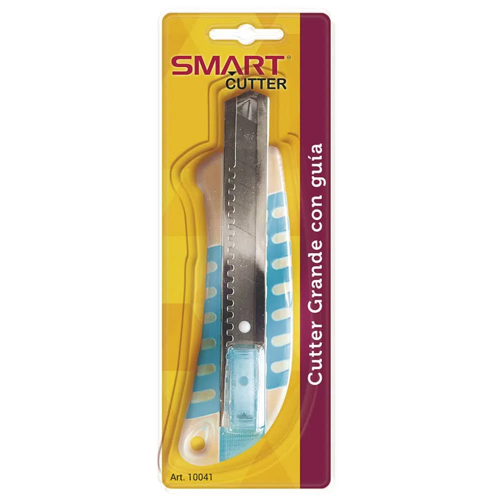 Cutter Navaja Grande con Guía Color Neón Smart®