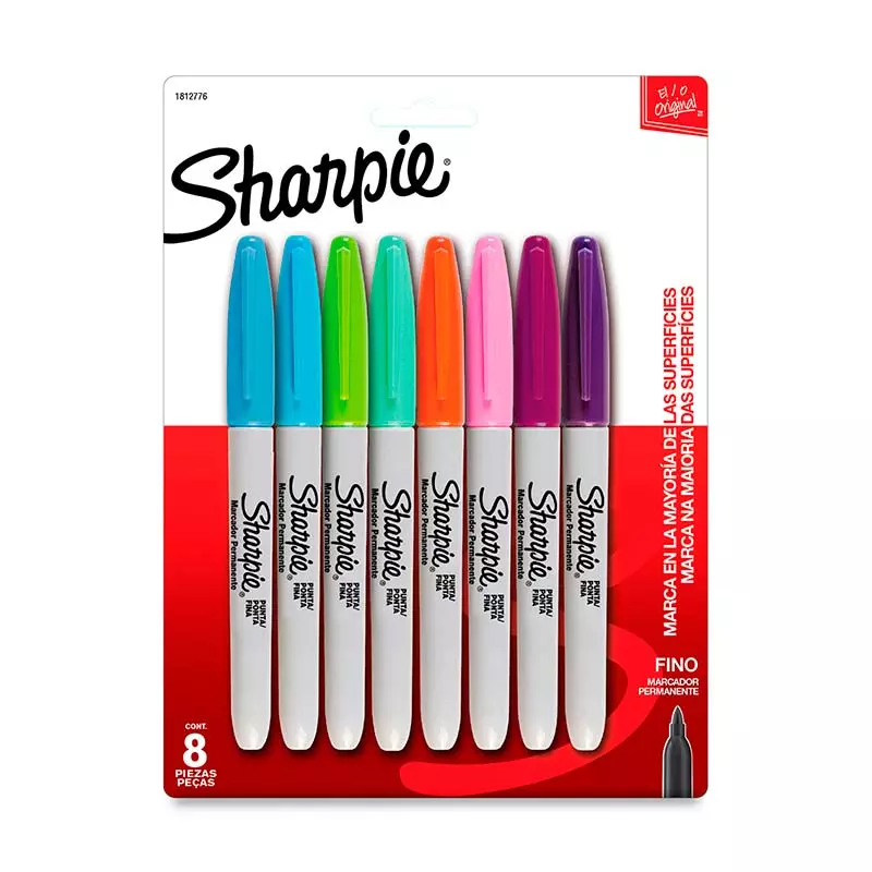 Marcador Permanente Delgado Colores Sharpie® 8 Piezas