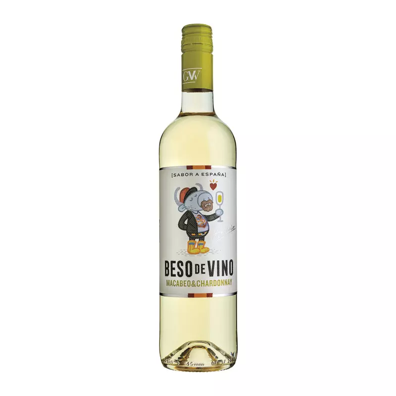 Vino Blanco Beso De Vino® Macabeo Chardonnay 750 ml