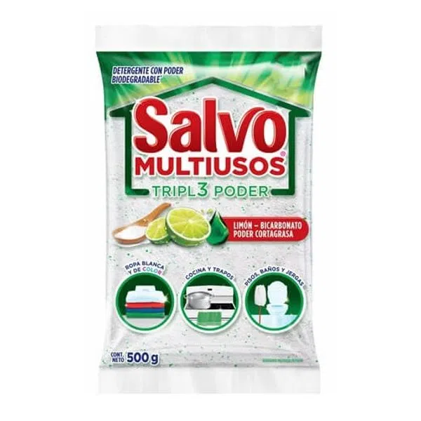 Detergente Multiusos en Polvo Salvo® 500 gr