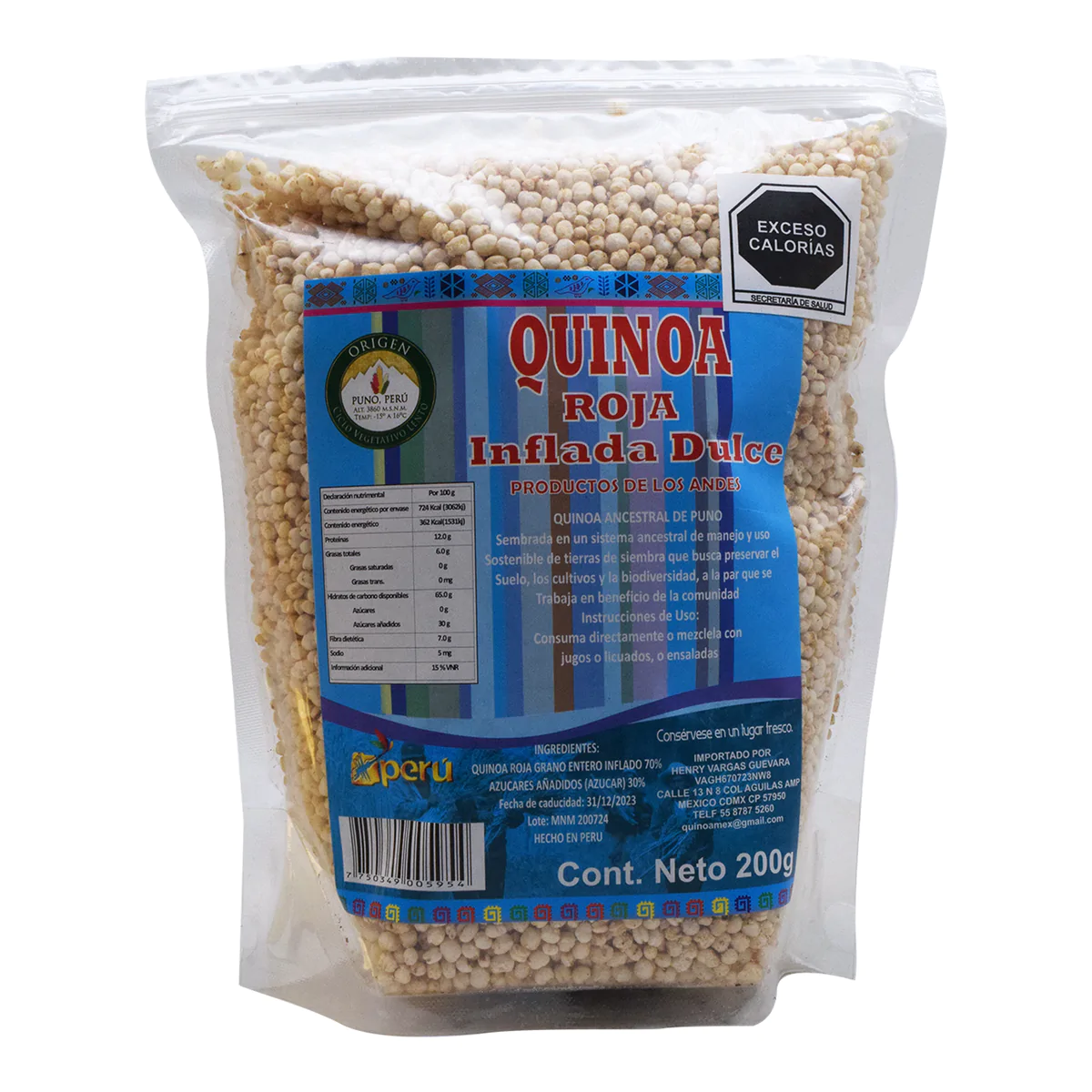 Quinoa Roja Inflada Dulce 200 gr