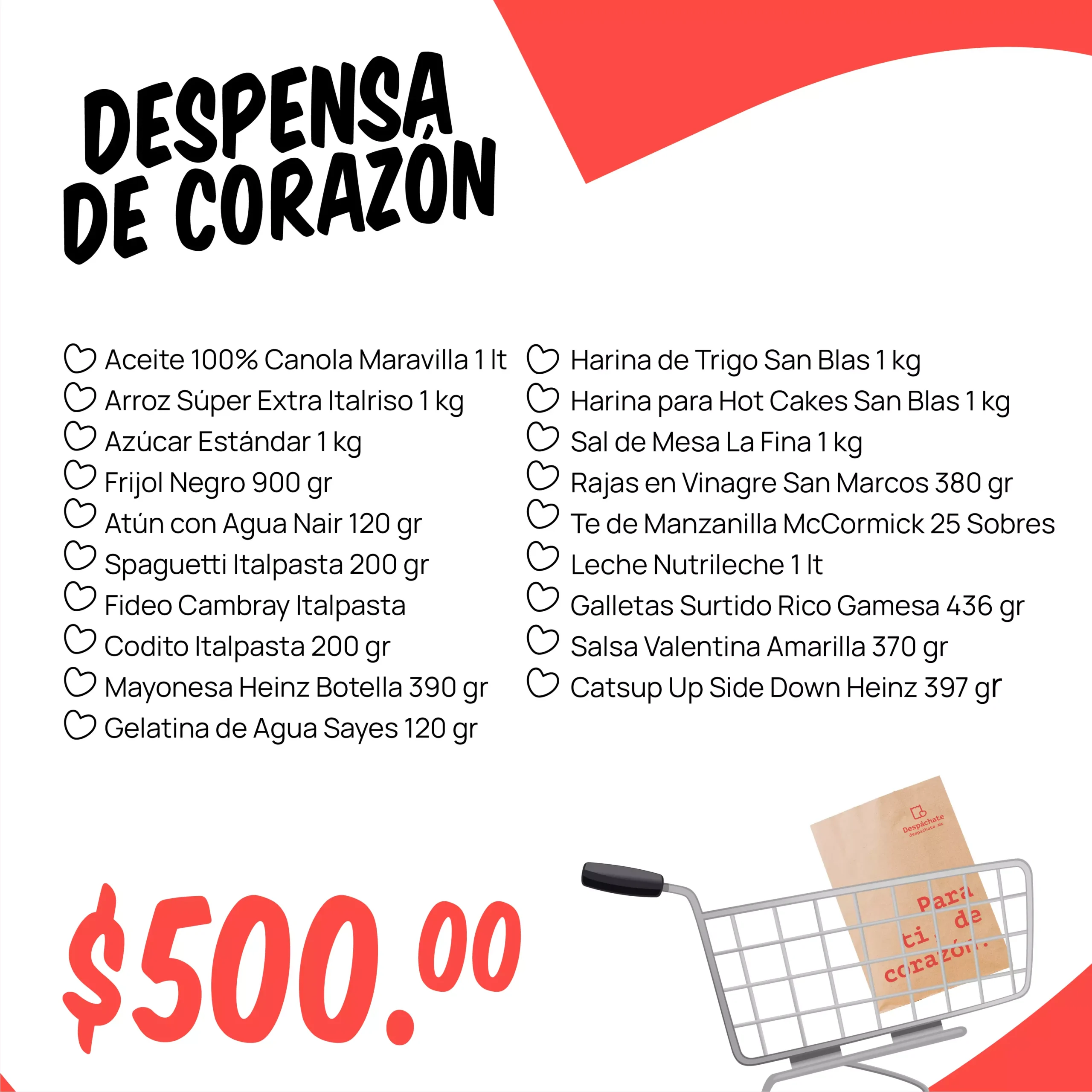Despensa de Corazón $500