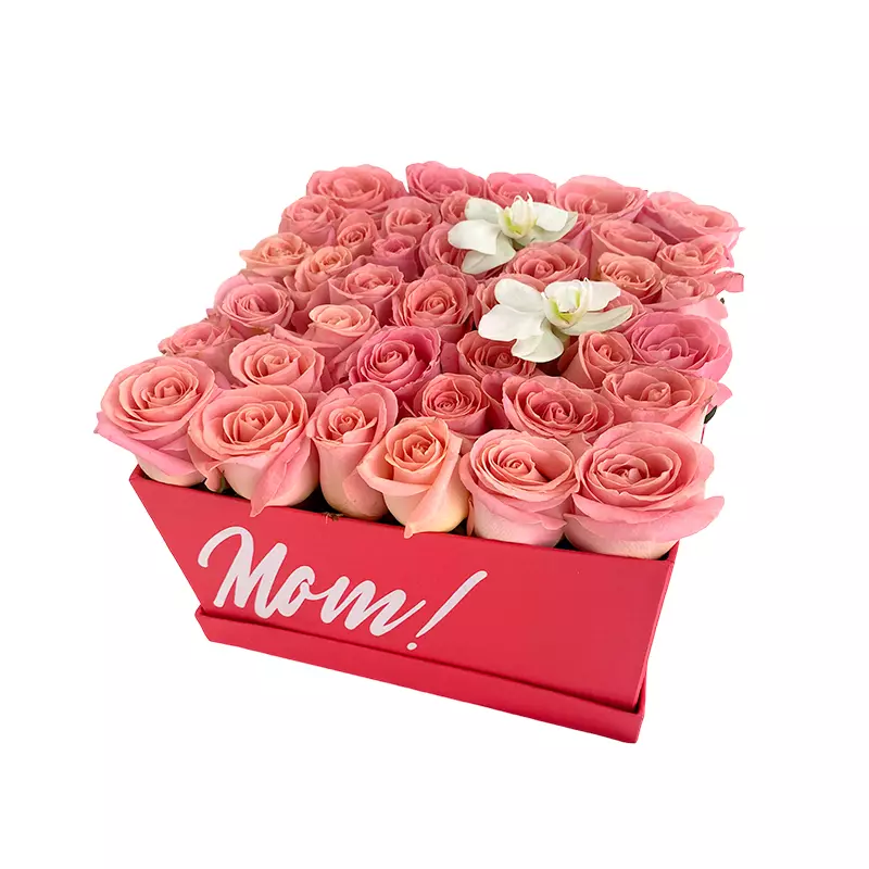 Caja Cuadrada Rosa Claro