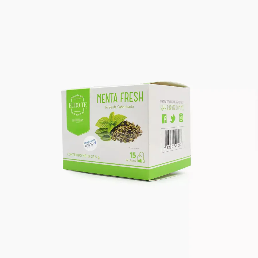 Té Verde Menta Fresh Bolsita Euro Té® C/50 Piezas