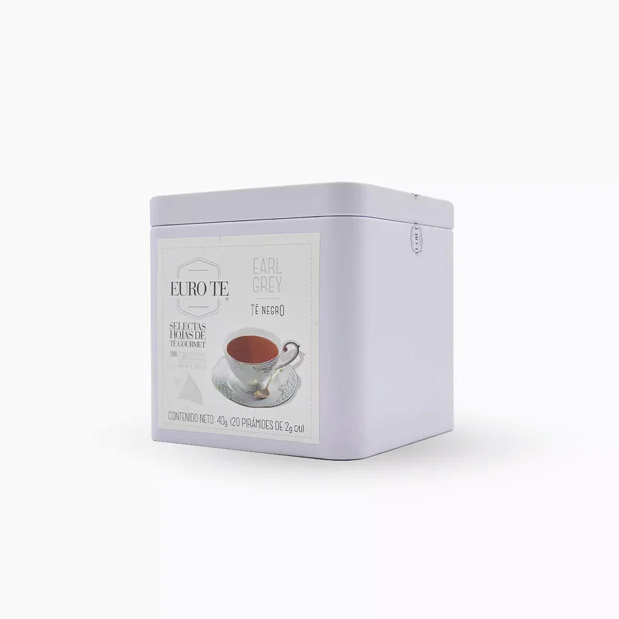 Té Negro Early Grey Lata Pirámide Euro Té® C/20 Piezas