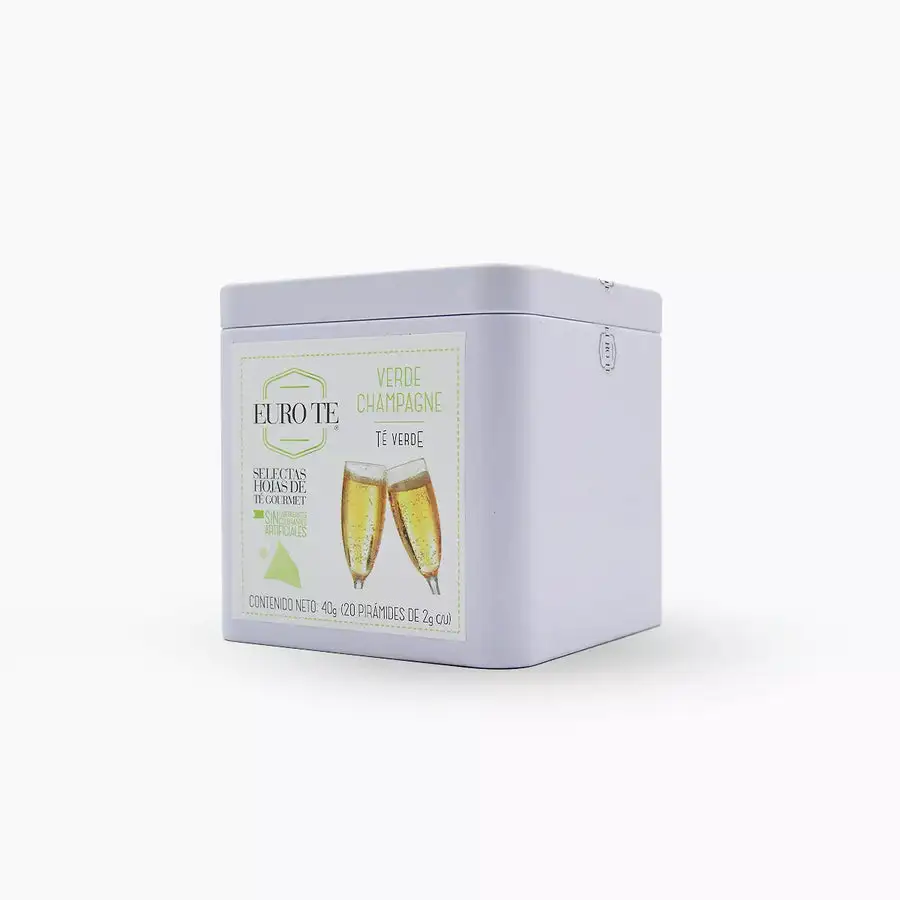 Té Verde Champagne Lata Pirámide Euro Té® C/20 Piezas