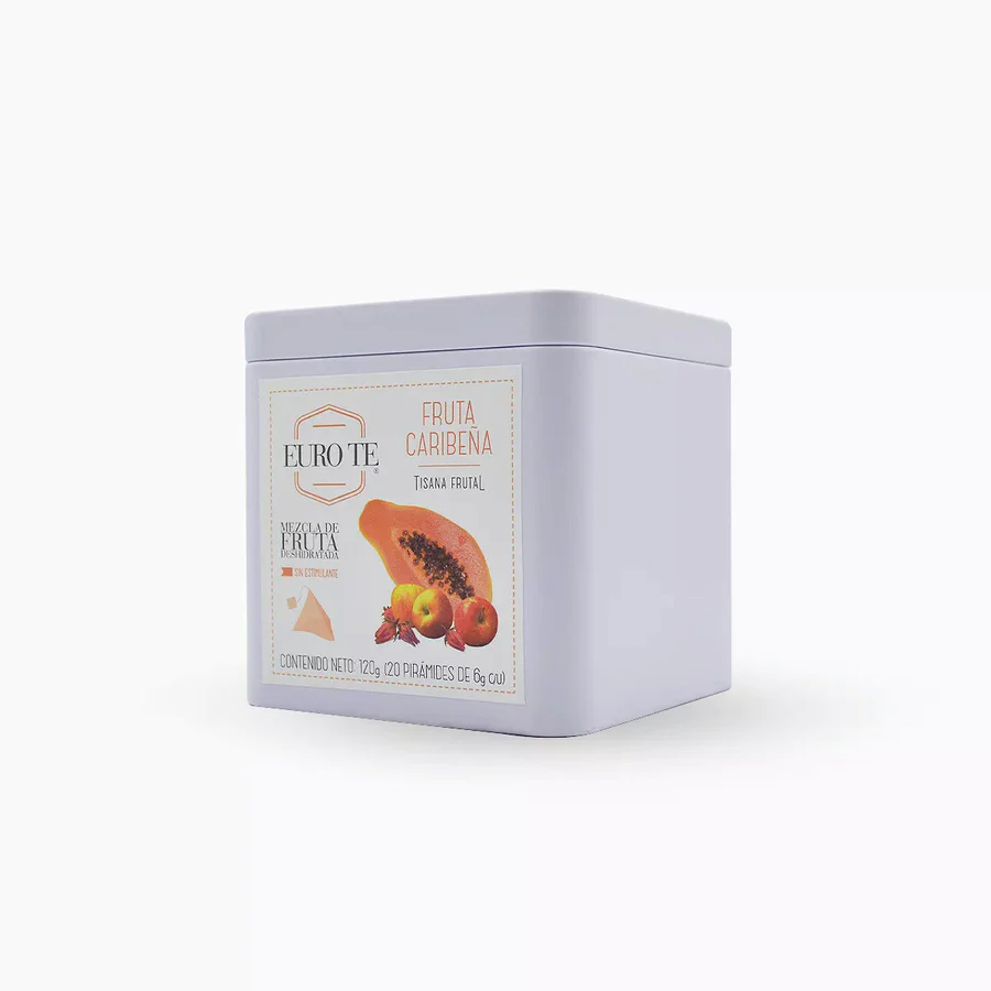 Tisana Frutal Fruta Caaribeña Lata Pirámide Euro Té® C/20 Piezas