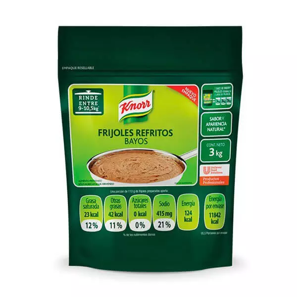 Frijoles Refritos Deshidratados Bayos Knorr® 3 Kg