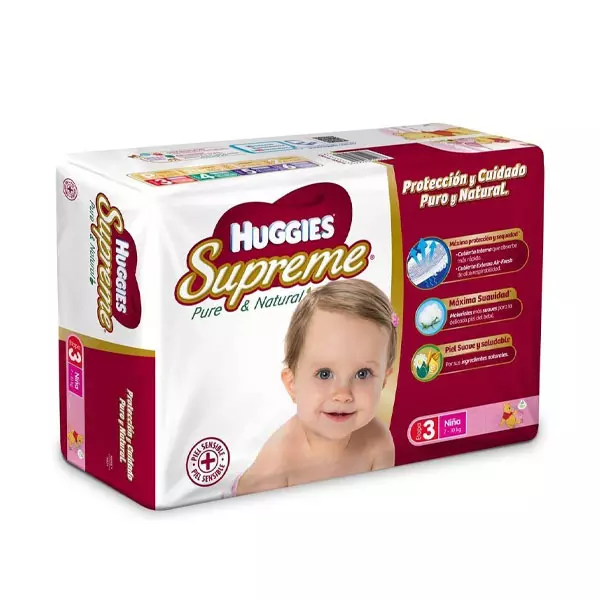 Pañales Niña Etapa 3 Huggies® Supreme 36 Pz
