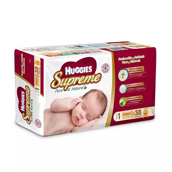 Pañales Etapa 1 Unisex Huggies® Supreme 38 Pz