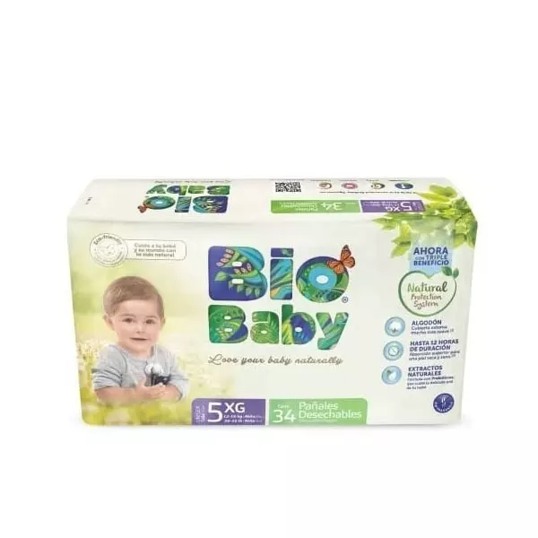 Pañal Extra Grande Talla 5 Bio Baby® 34 Pz