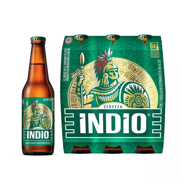 Cerveza Indio® 6 botellas de 355 ml c/u